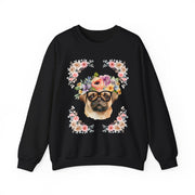 Geeky Goddess Pug Unisex Crewneck Sweatshirt