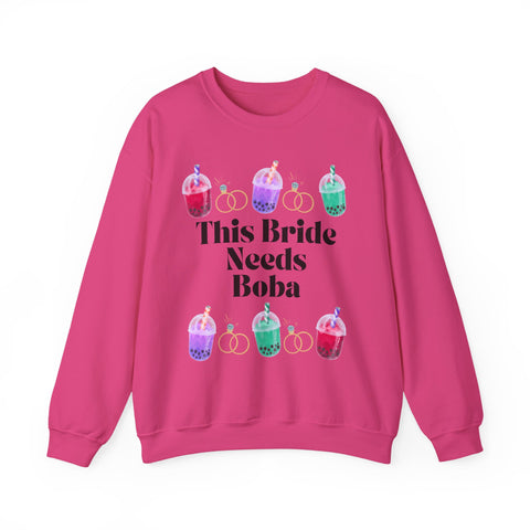 'This Bride Needs Boba' Unisex Crewneck Sweatshirt