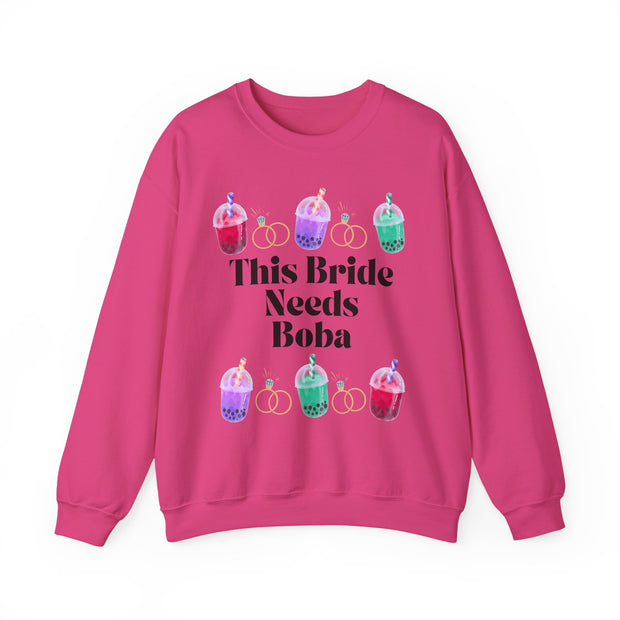 'This Bride Needs Boba' Unisex Crewneck Sweatshirt
