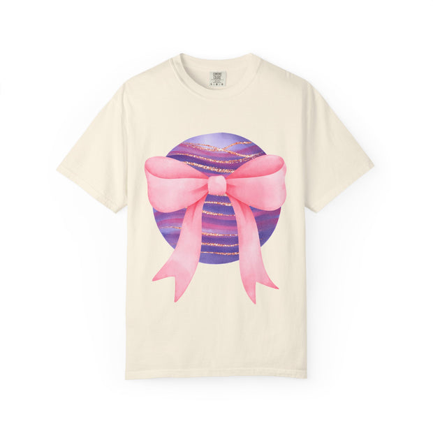 Pink/Purple Planet Wrapped In A Bow Unisex T-Shirt
