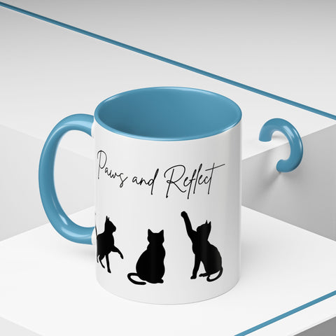 'Paws and Reflect' Cats Accent Coffee Mug