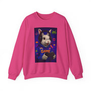 Gamer Bunny Crewneck Sweatshirt | Unisex Lightweight Sweater, Perfect for Gaming, Gifts for Gamers, Cute Animal Sweatshirt, Cozy Apparel