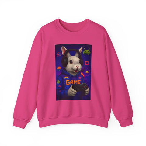 Gamer Bunny Crewneck Sweatshirt | Unisex Lightweight Sweater, Perfect for Gaming, Gifts for Gamers, Cute Animal Sweatshirt, Cozy Apparel