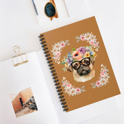 Geeky Goddess Pug Spiral Notebook