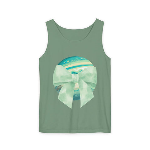 Green Planet Wrapped In Bow Unisex Tank Top