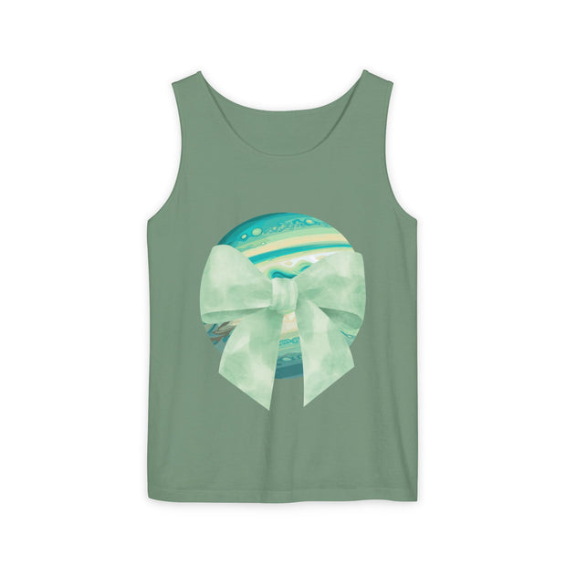 Green Planet Wrapped In Bow Unisex Tank Top