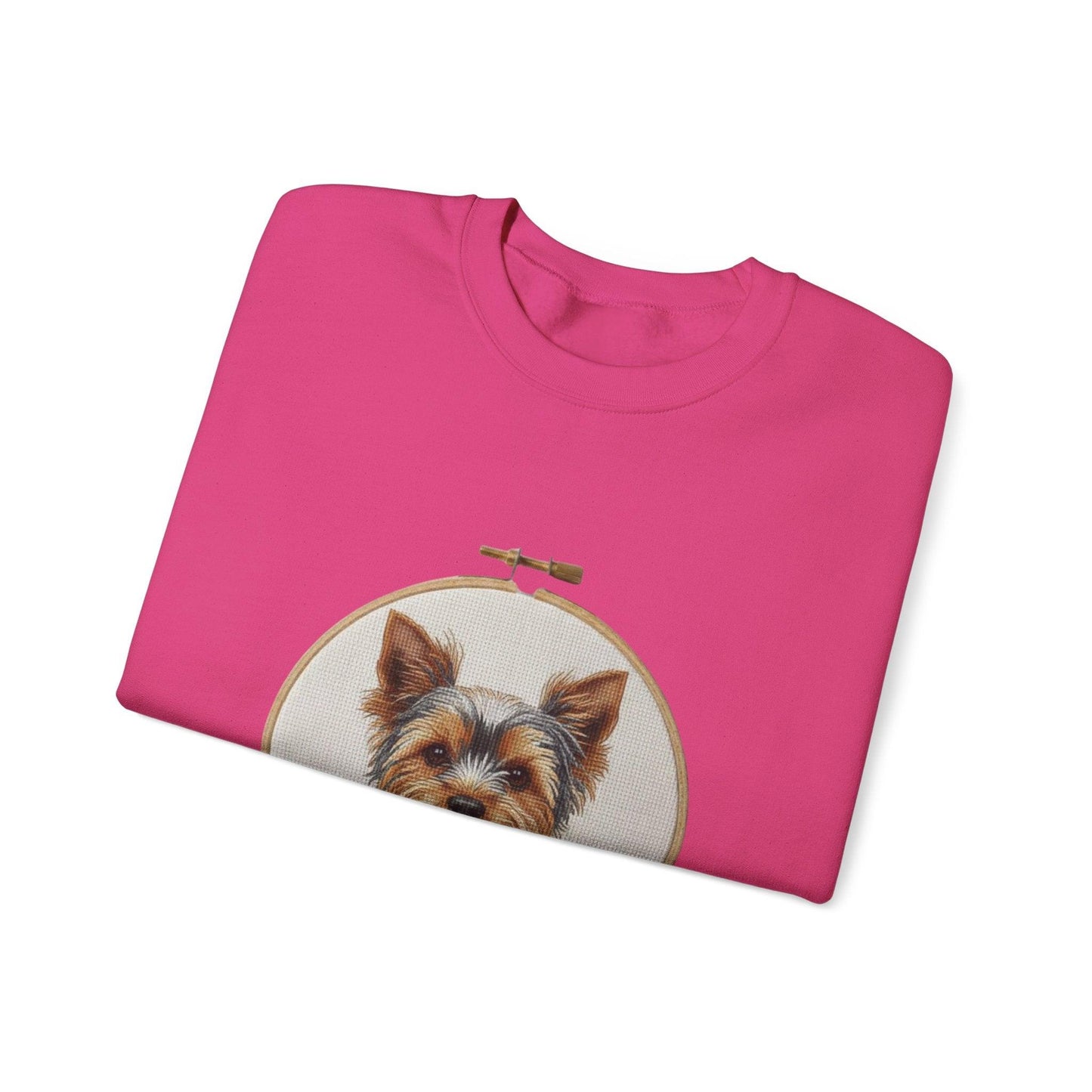 Yorkshire Terrier Portrait Sweatshirt | Embroidery Hoop Dog Art