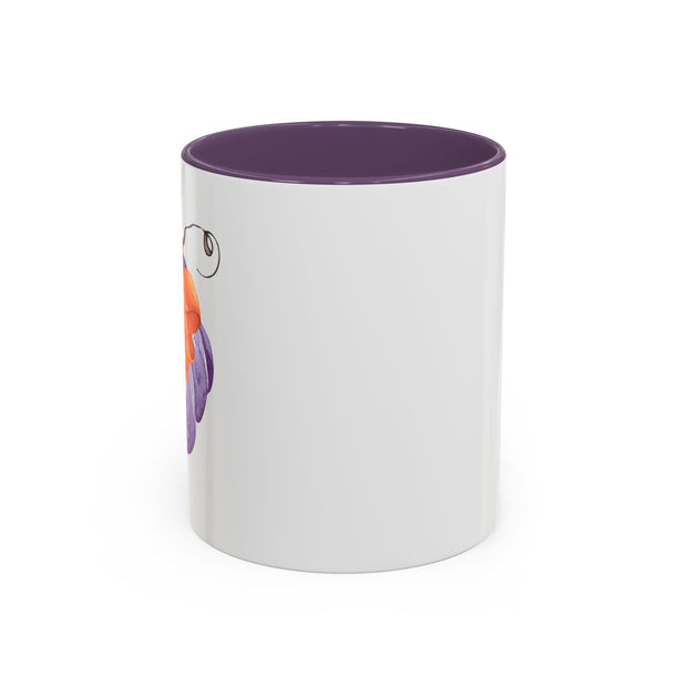 Purple Pumpkin Wrapped In A Bow Accent Coffee Mug