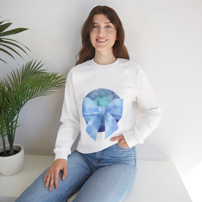 Blue/Green Planet Wrapped In A Bow Unisex Crewneck Sweatshirt