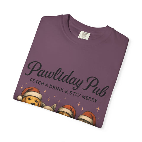 Pawdility Pub Holiday T-Shirt, Dog Lover Gift, Festive Pet Apparel, Cute Animal Tee, Merry Christmas Shirt, Pet-Themed Tee
