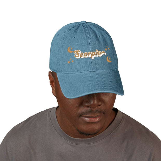 'Scorpio' Denim Embroidered Cap