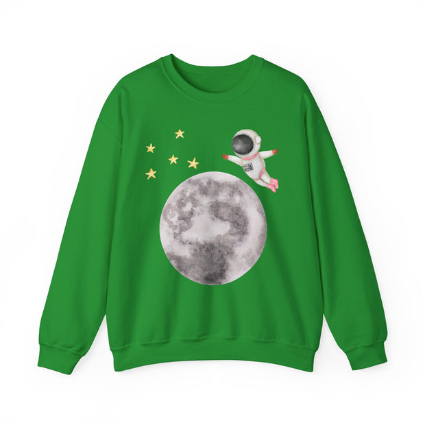 Astronaut Flying To The Moon Unisex Crewneck Sweatshirt