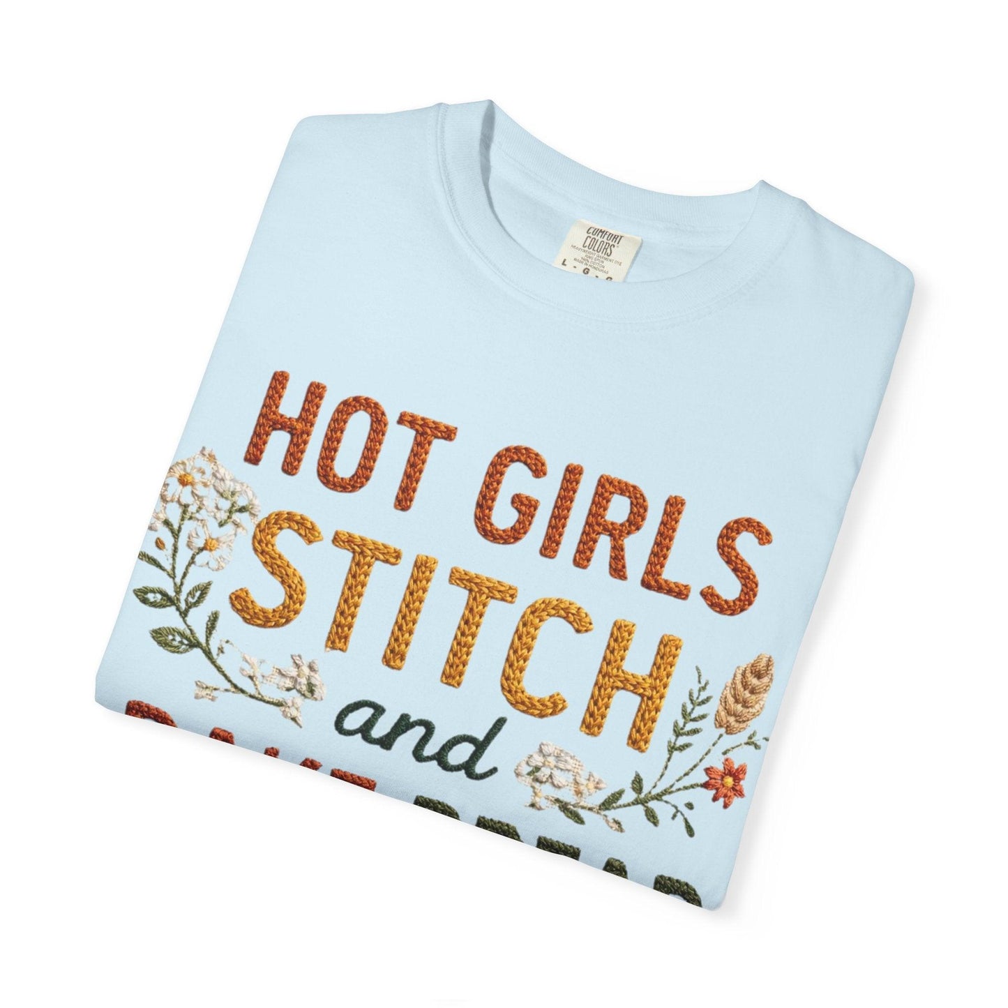 Hot Girls Stitch and Bake Bread T-Shirt | Bread Loaf Floral Embroidery Design