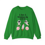 "I Am A Woman in STEM" Astronaut Unisex Crewneck Sweatshirt