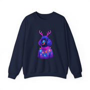 Neon Poodle with Antlers Sweatshirt | Colorful Holiday Sweater Illustration