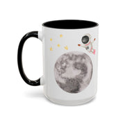 Astronaut Flying To The Moon Accent Coffee Mug