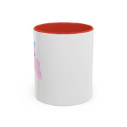 Blue Saturn Wrapped In A Pink Bow Accent Coffee Mug