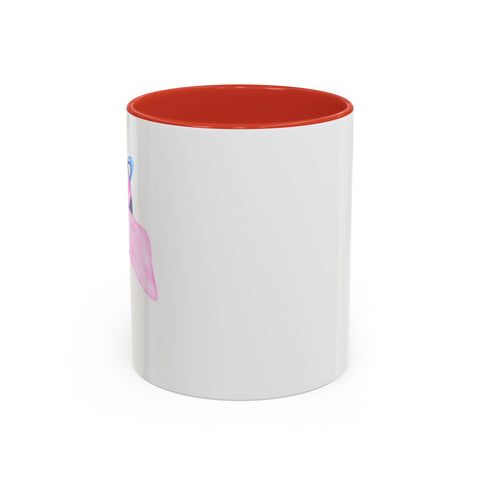 Blue Saturn Wrapped In A Pink Bow Accent Coffee Mug