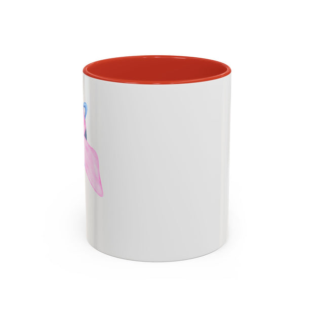 Blue Saturn Wrapped In A Pink Bow Accent Coffee Mug