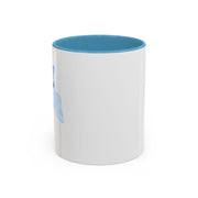 Blue Saturn Wrapped In A Blue Bow Accent Coffee Mug