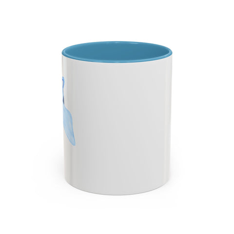 Blue Saturn Wrapped In A Blue Bow Accent Coffee Mug
