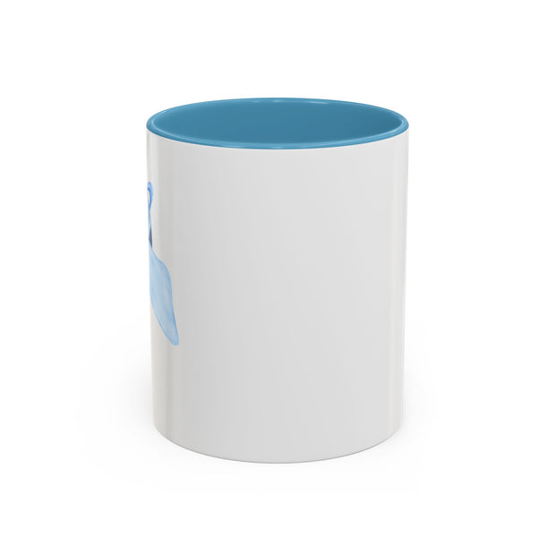 Blue Saturn Wrapped In A Blue Bow Accent Coffee Mug