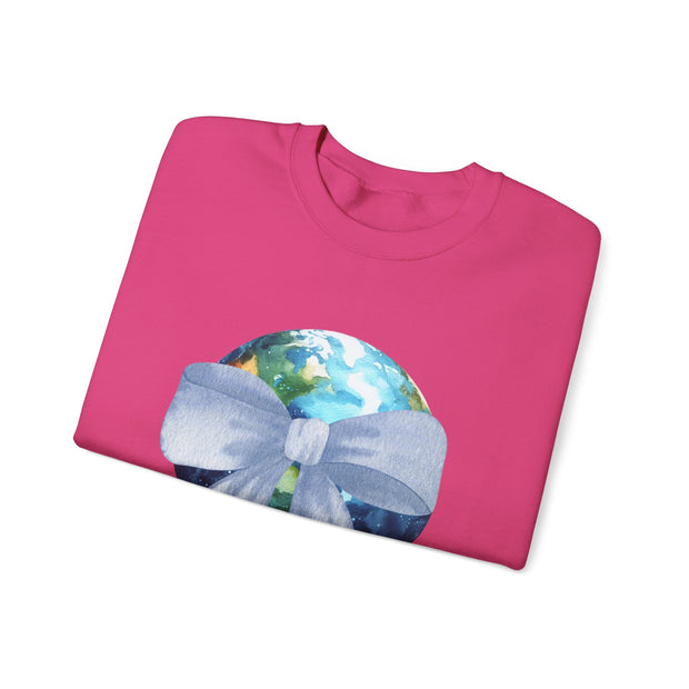 Earth Wrapped In A Bow Unisex Crewneck Sweatshirt