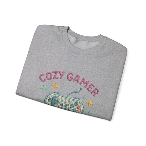 Cozy Gamer Sweatshirt, Unisex Crewneck, Gaming Gift, Comfortable Outfit, Video Game Apparel, Casual Style