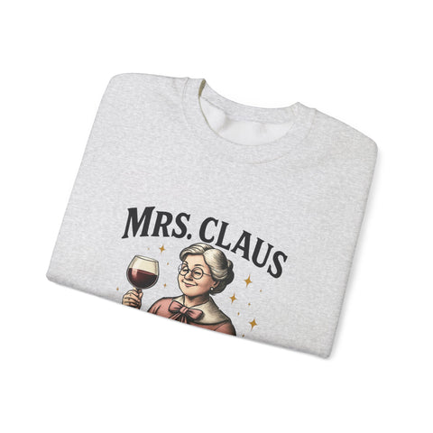 Mrs. Claus Wine Club Sweatshirt - Cozy Gift for Wine Lovers, Holiday Apparel, Funny Christmas Sweatshirt, Sip Happens Fashion