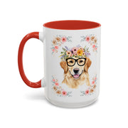Geeky Goddess Golden Retriever Accent Coffee Mug