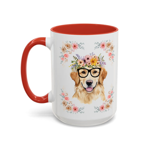 Geeky Goddess Golden Retriever Accent Coffee Mug