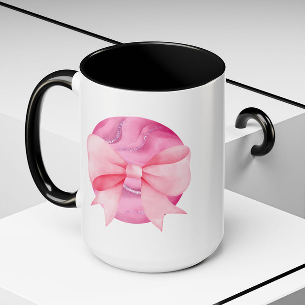 Pink Planet Wrapped In A Bow Accent Coffee Mug