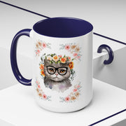 Geeky Goddess Gray Cat Accent Coffee Mug