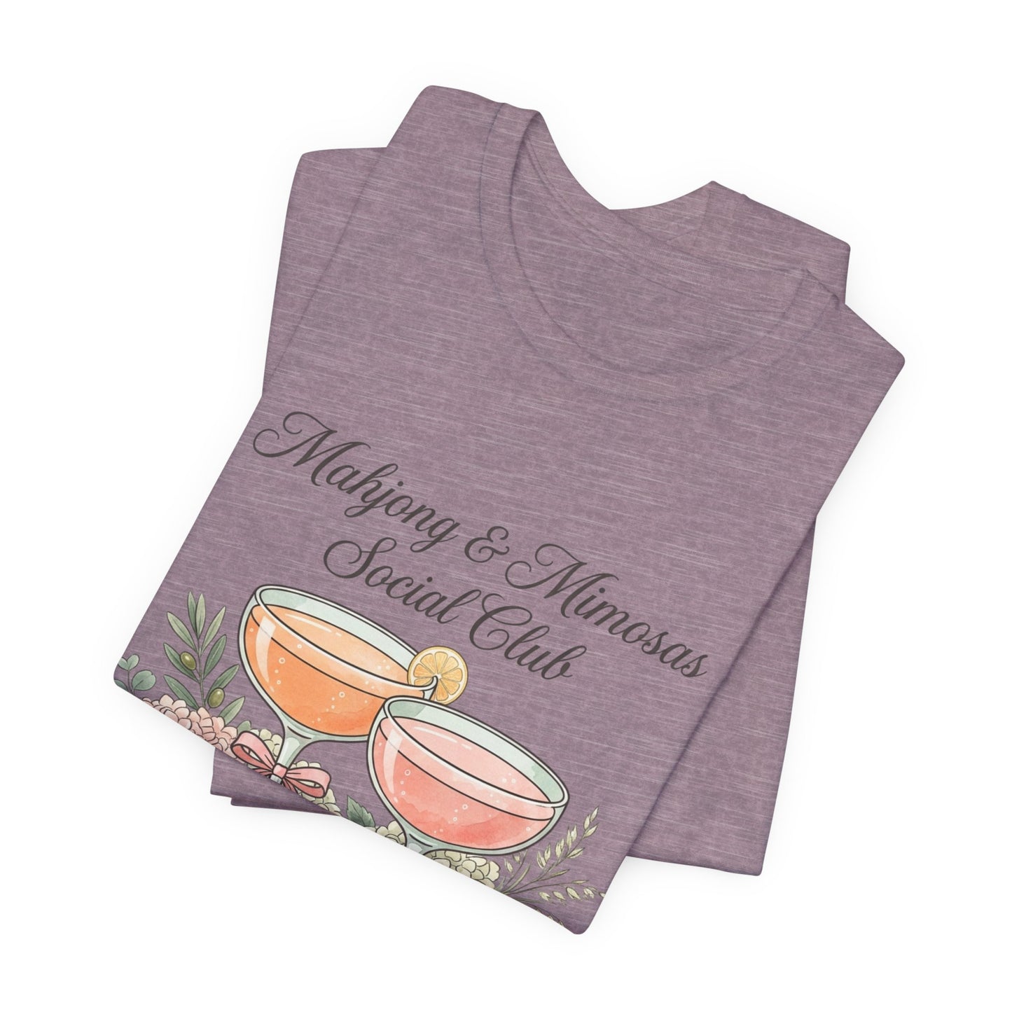 Mahjong & Mimosas Shirt, Mahjong Social Club Tee, Pastel Mahjong Graphic T-Shirt, Brunch Club Gift for Her