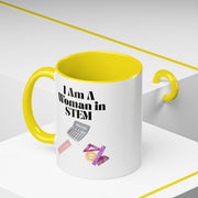 'I Am A Woman In STEM' Accent Coffee Mug