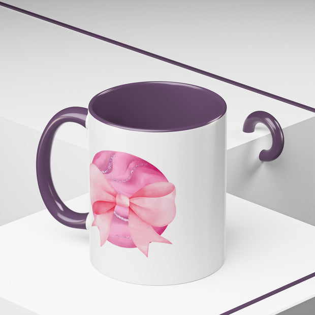 Pink Planet Wrapped In A Bow Accent Coffee Mug