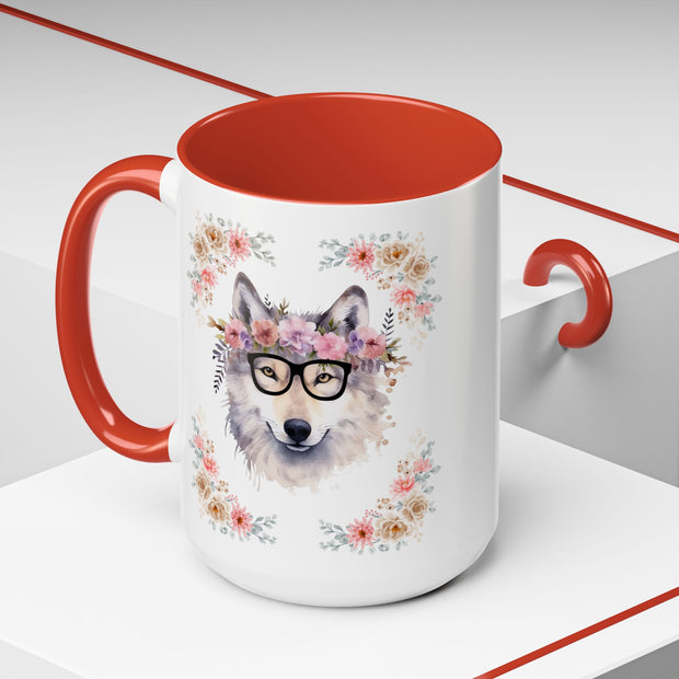 Geeky Goddess Wolf Accent Coffee Mug