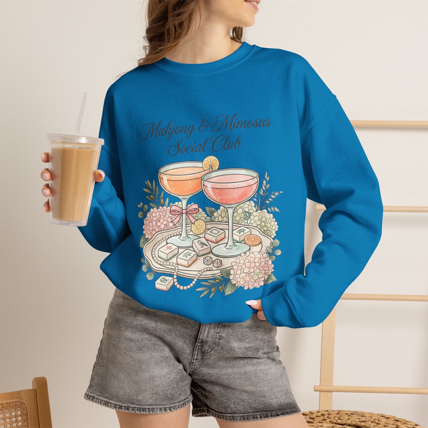 Mahjong & Mimosas Sweatshirt, Mahjong Club Crewneck, Brunch Girl Pullover