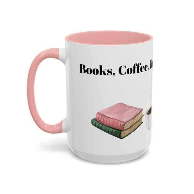 'Books, Coffee, Repeat' Accent Coffee Mug