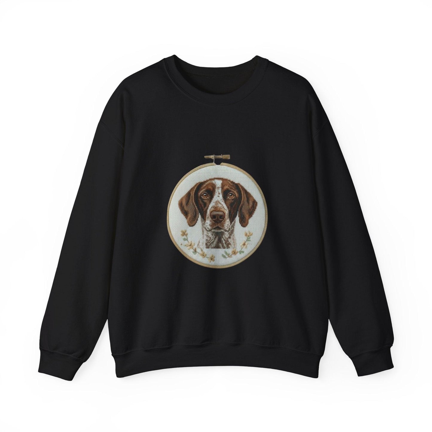 German Pointer Portrait sweatshirt | Dog Head Embroidery Hoop Design