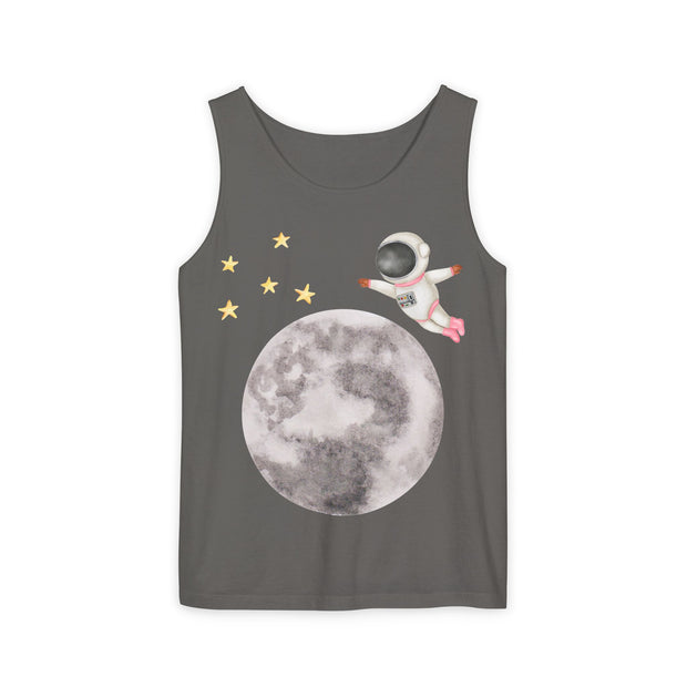 Astronaut Flying To The Moon Unisex Tank Top