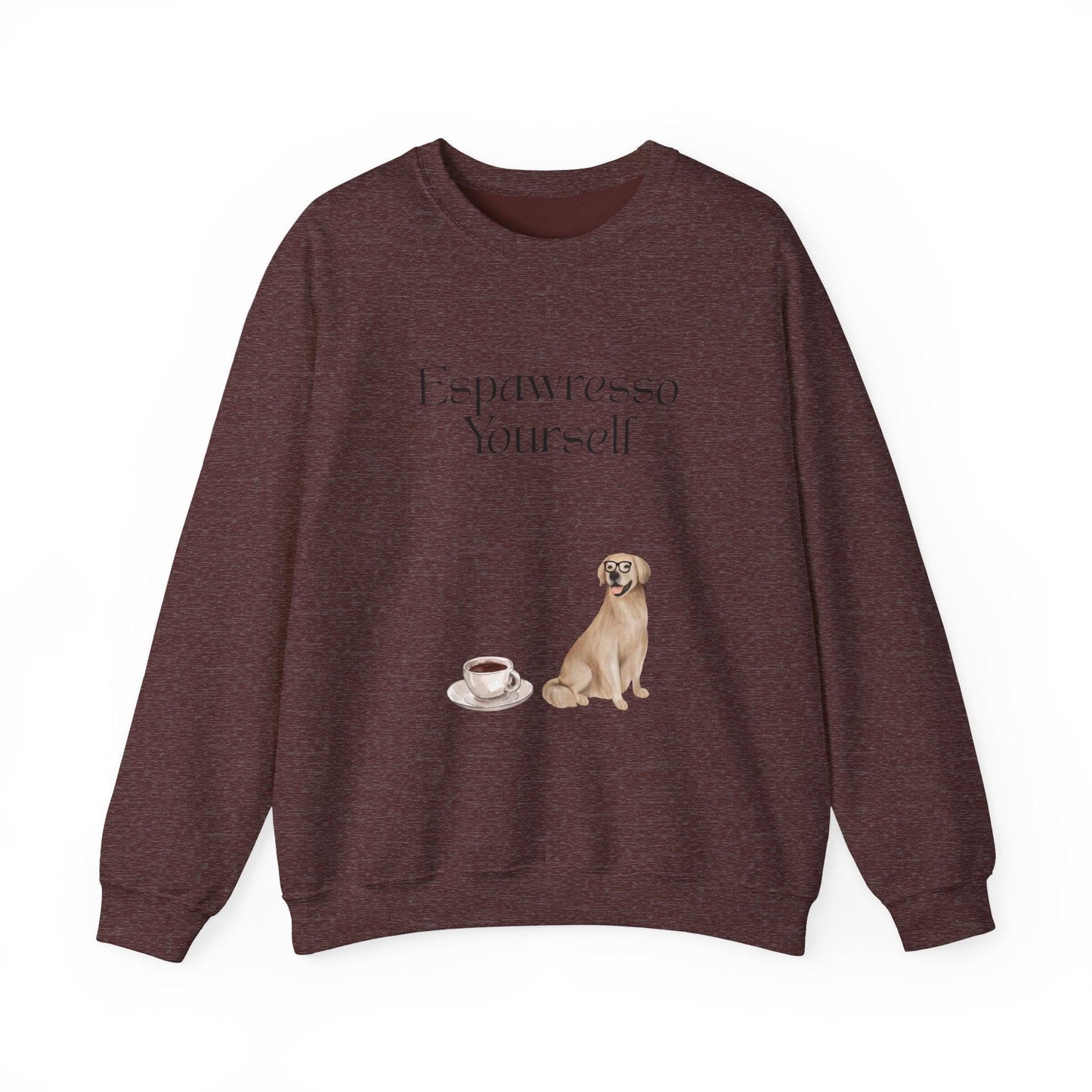 'Espawresso Yourself' Golden Retriever Unisex Crewneck Sweatshirt