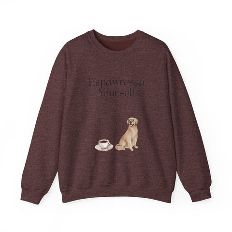 'Espawresso Yourself' Golden Retriever Unisex Crewneck Sweatshirt