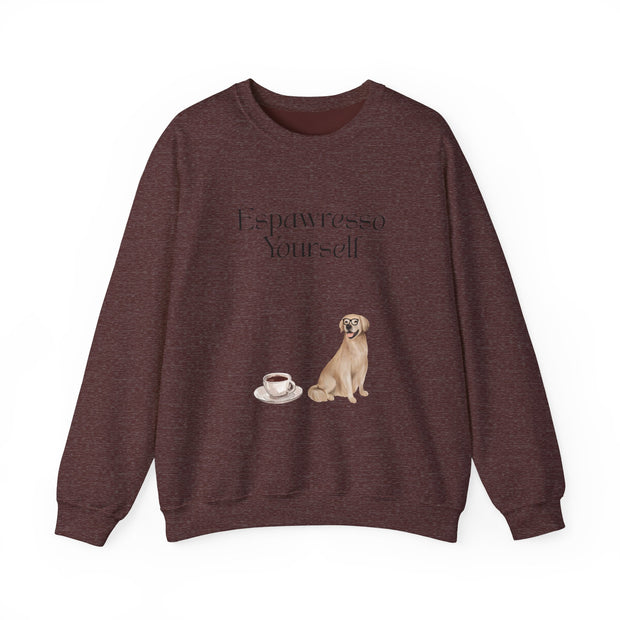'Espawresso Yourself' Golden Retriever Unisex Crewneck Sweatshirt