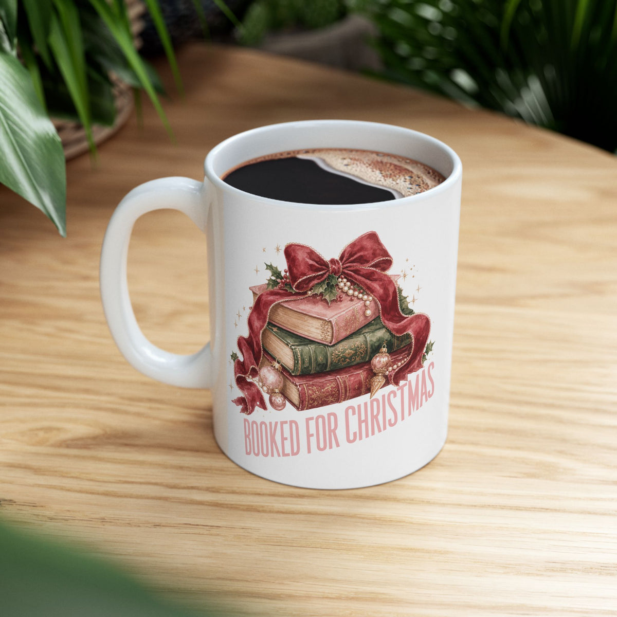 Booked for Christmas Mug, Book Lover Christmas Gift, Bookish Holiday Mug, Christmas Book Mug, Cozy Reader Gift, BookTok Gift