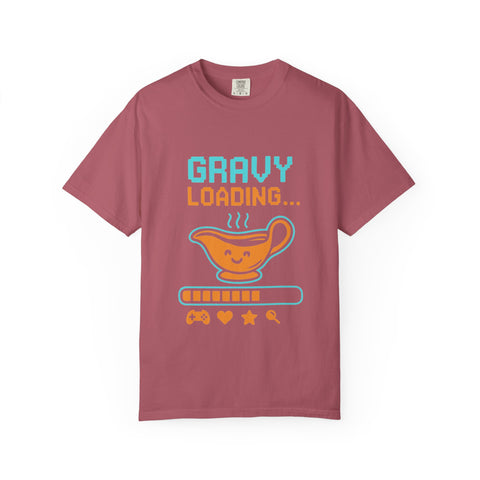 Gravy Loading Unisex Tee, Funny Foodie T-Shirt for Thanksgiving, Casual Wear, Gamer Gift, Comfort Fit