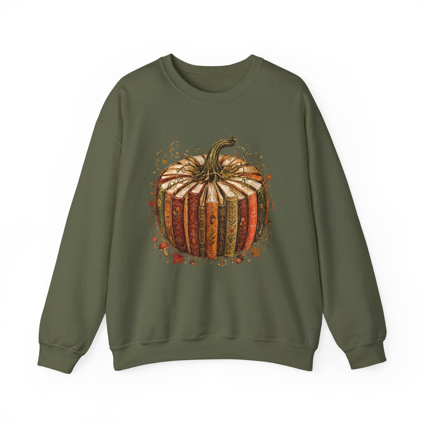 Autumn Patchwork Pumpkin crewneck sweatshirt | Fall Pumpkin Illustration
