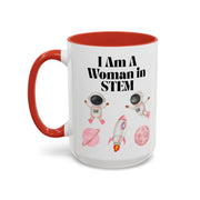'I Am A Woman In STEM' Astronaut Accent Coffee Mug