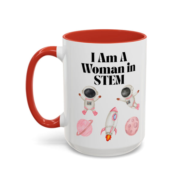 'I Am A Woman In STEM' Astronaut Accent Coffee Mug