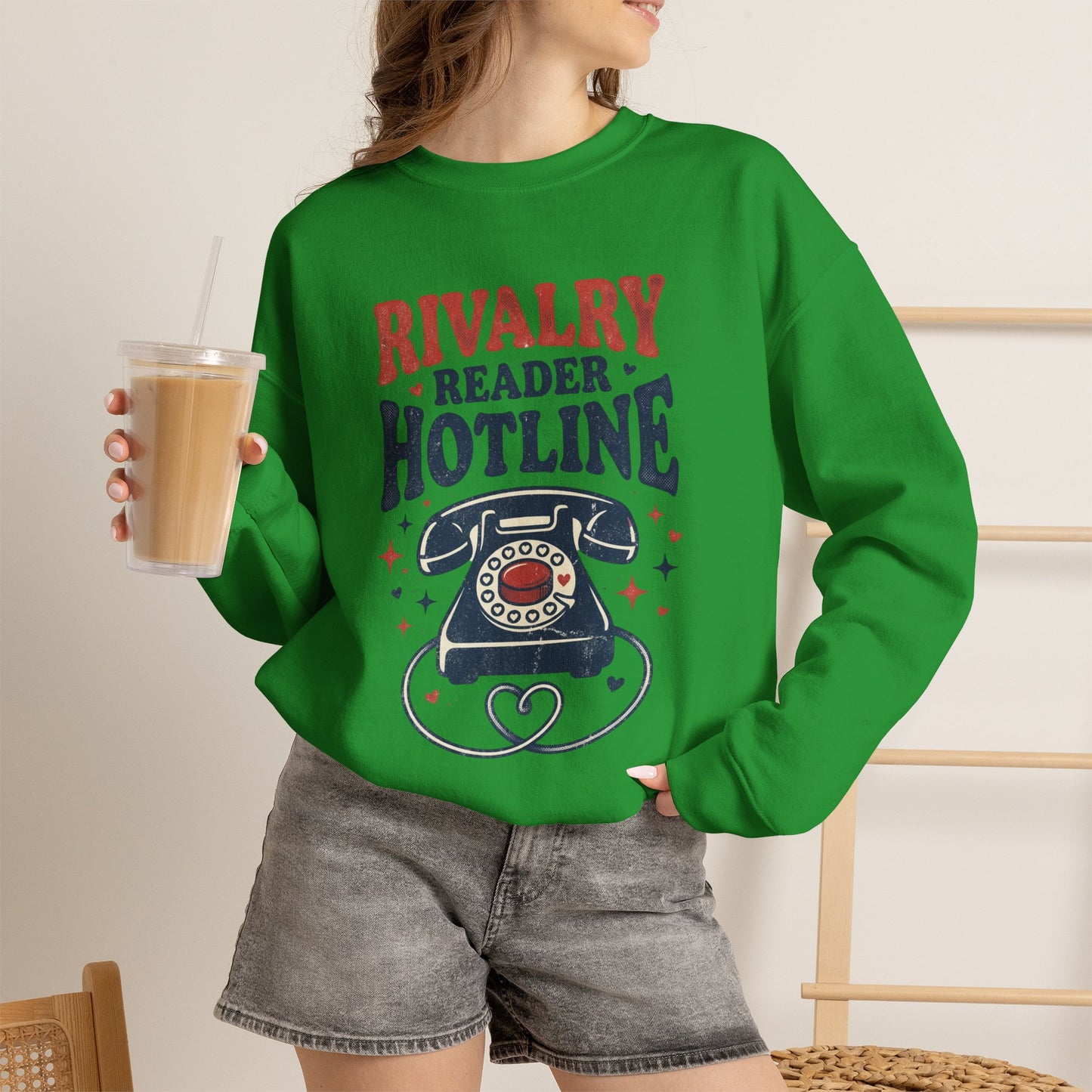 Rivalry Reader Hotline Sweatshirt, Hockey Romance Booktok Crewneck, Sports Romance Reader Pullover